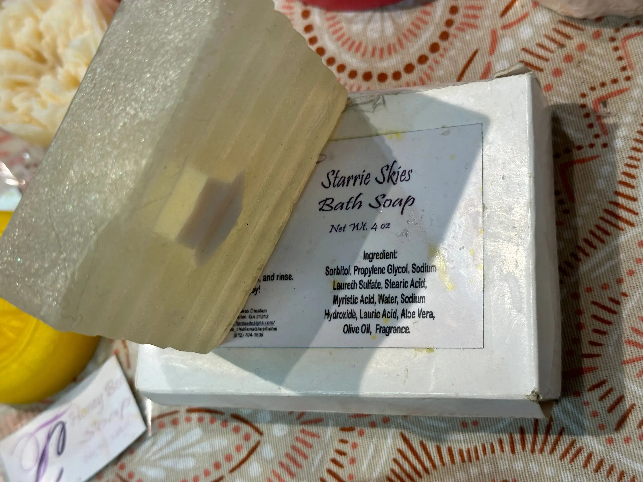 A box of soap sitting on top of a table.